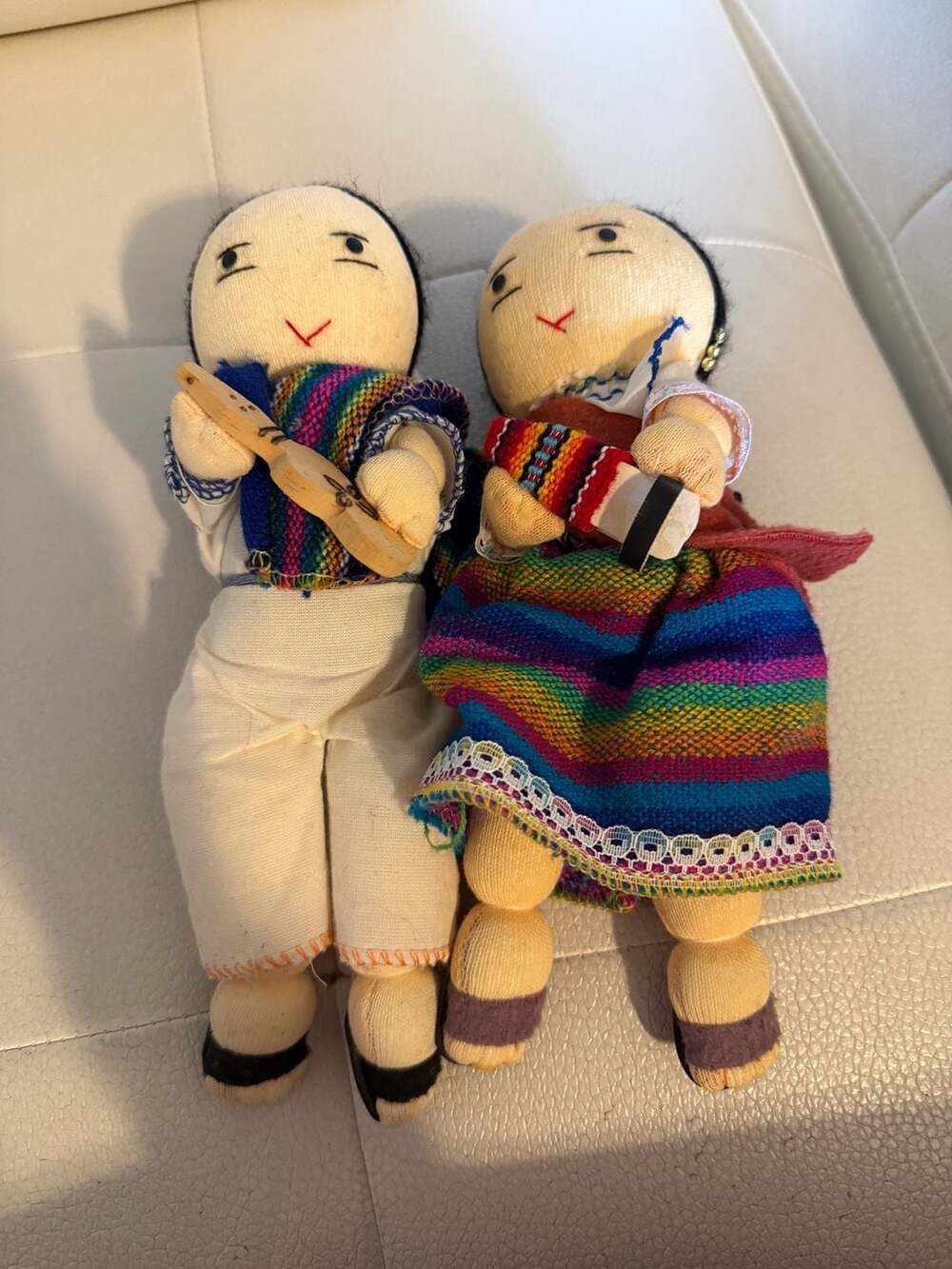 Handmade Andean Indigenous Couple Cloth Folk Art Dolls